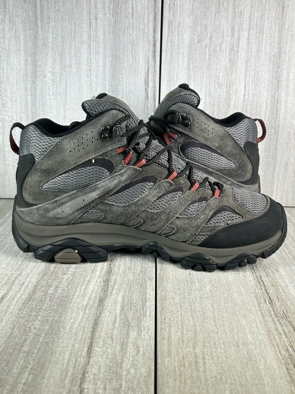 Merrell Moab 3 Beluga Gray Black Trail Hiking Sneaker Boot Men's Size 12 W Wide